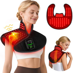 HALIDODO red light therapy pad targets neck and shoulders for soothing warmth.