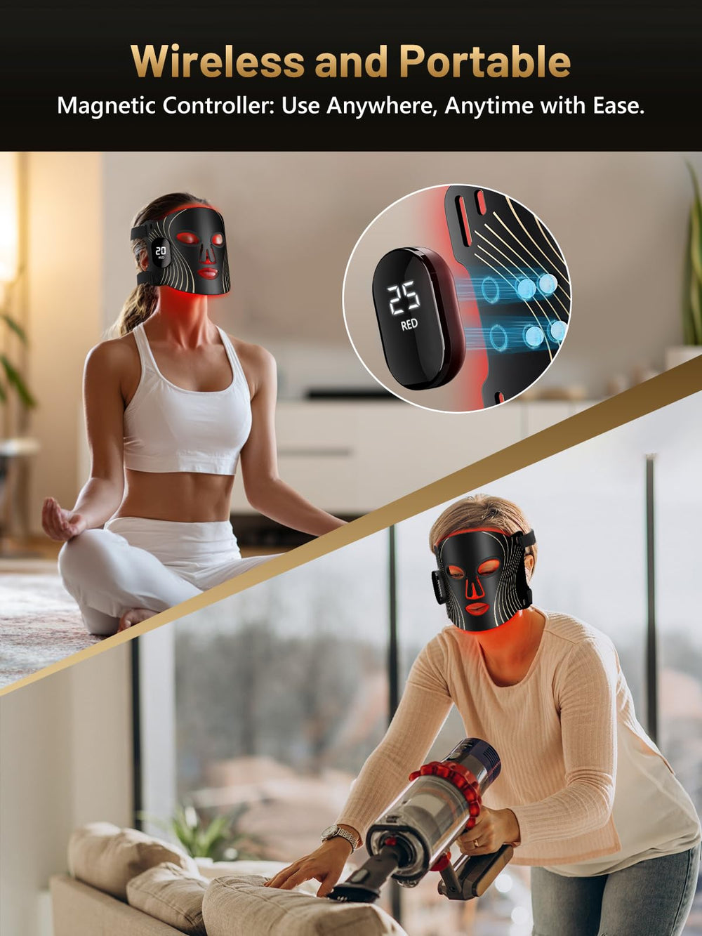 HALIDODO removable eye cover protects eyes during bright LED sessions