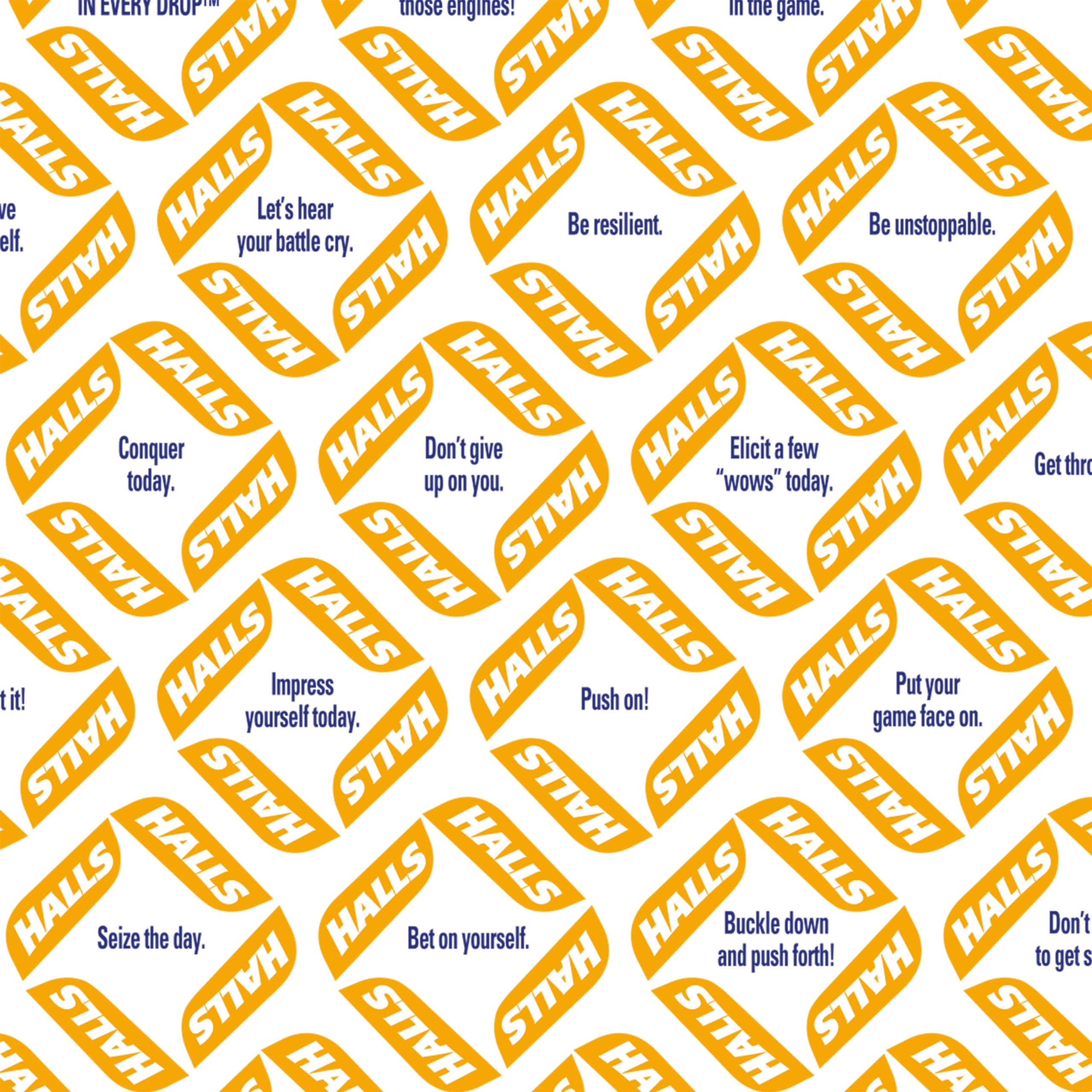 Resealable packaging of HALLS Defense citrus drops emphasizes easy portability