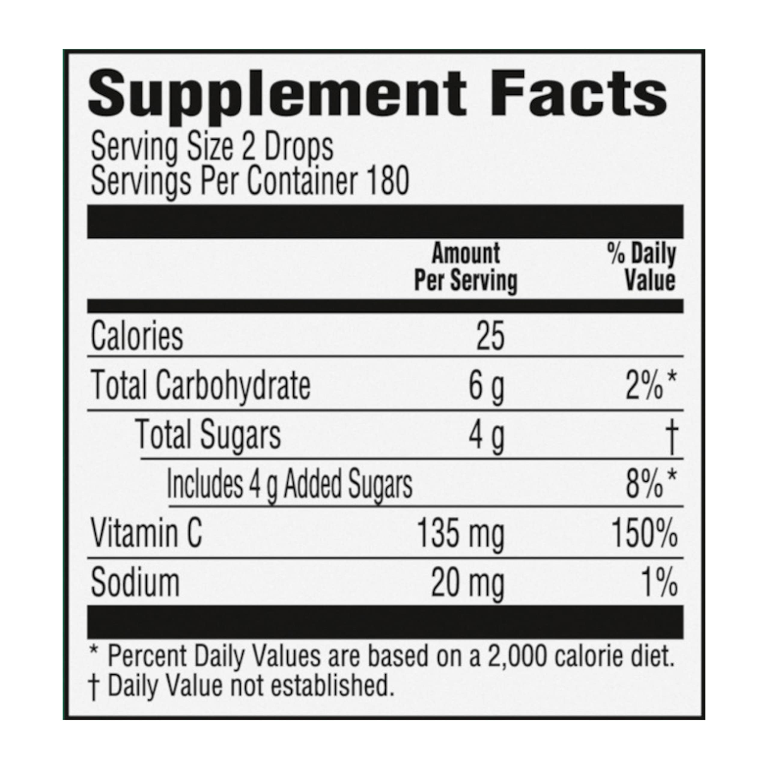 Two drops portion of HALLS Defense citrus drops demonstrates daily serving size