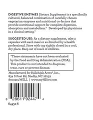 Hallelujah Diet label on bottle emphasizes cellulase for plant fiber breakdown