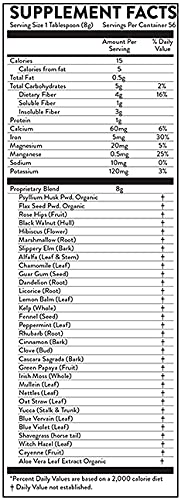 Hallelujah Diet Fiber Cleanse dosing spoon ready to mix with water.