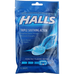 Halls Mentho-Lyptus drops reseal bag for freshness on the go