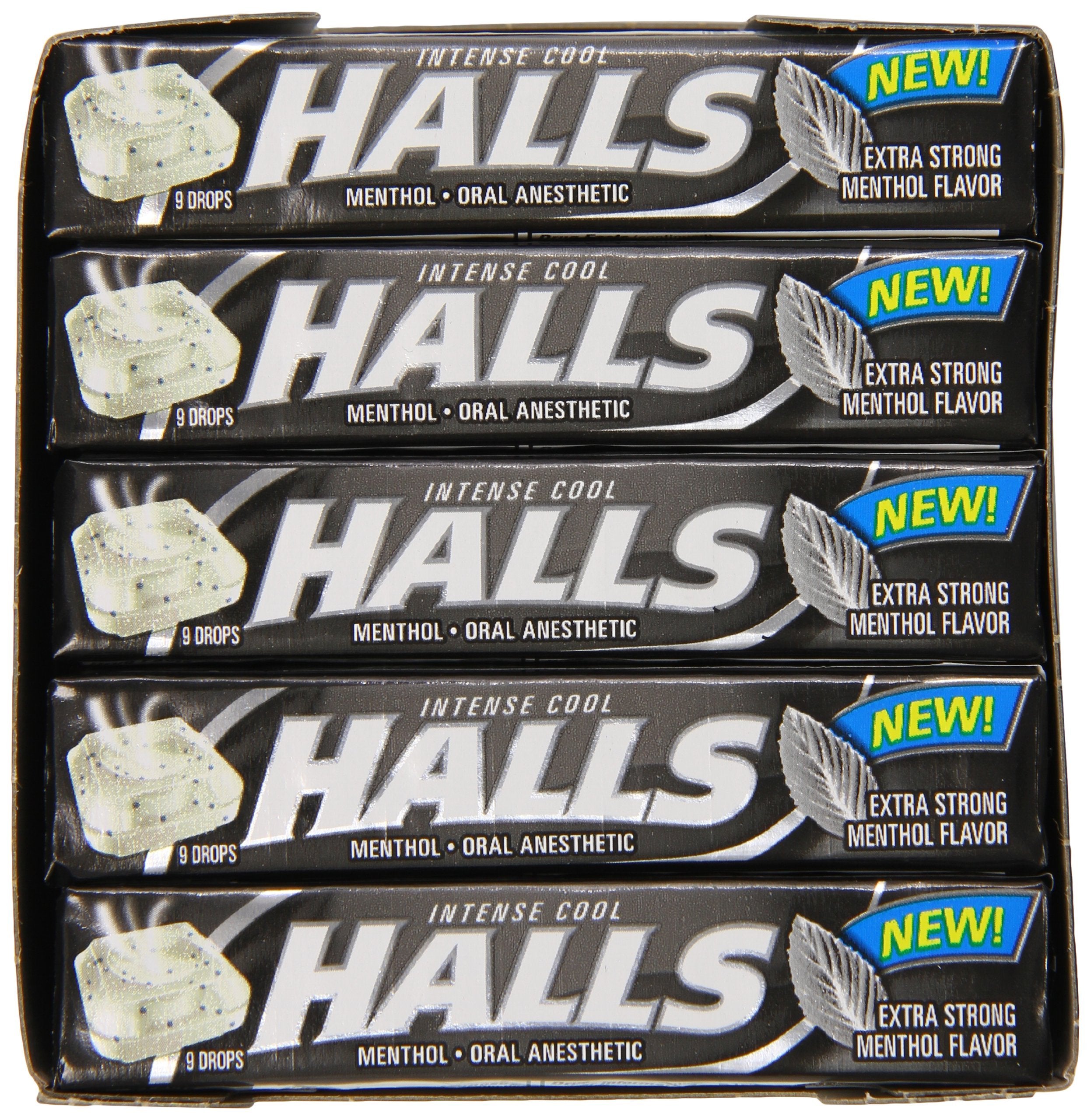 Label highlighting 18 mg menthol per drop for strong cooling effect.
