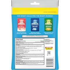 HALLS Relief Mountain 70 drops per bag ideal for pockets and desks.