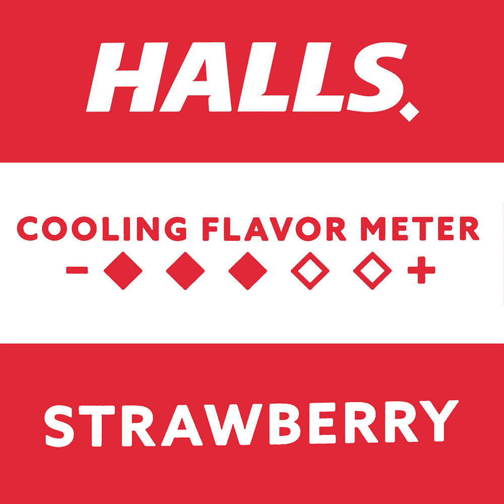 Gift-ready box of HALLS strawberry cough drops for care packages