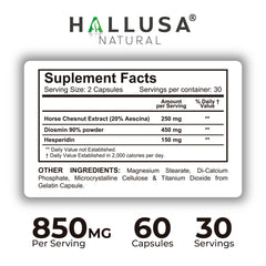 Hallusa Natural Hallosmine Xtra free cream tube showing aloe vera and menthol cooling