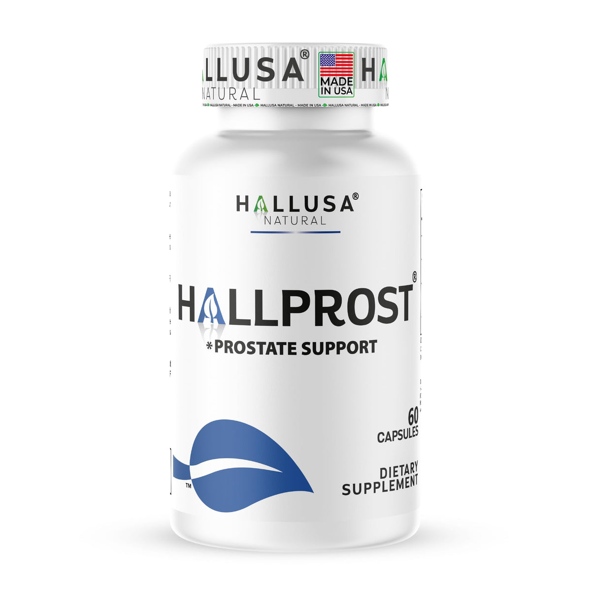 HallPROST bottle front with brand for urinary comfort support.