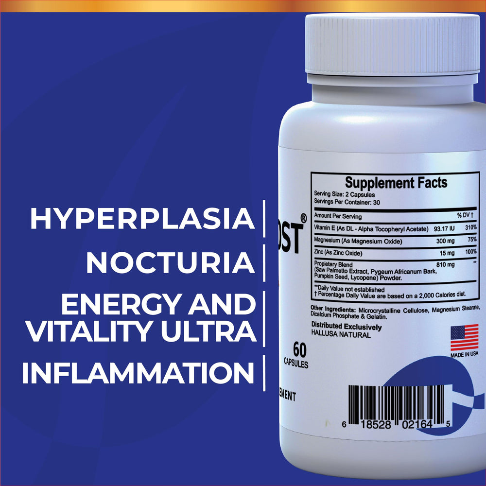 Hallusa Natural Hallvigor capsules featuring Korean ginseng for energy and endurance