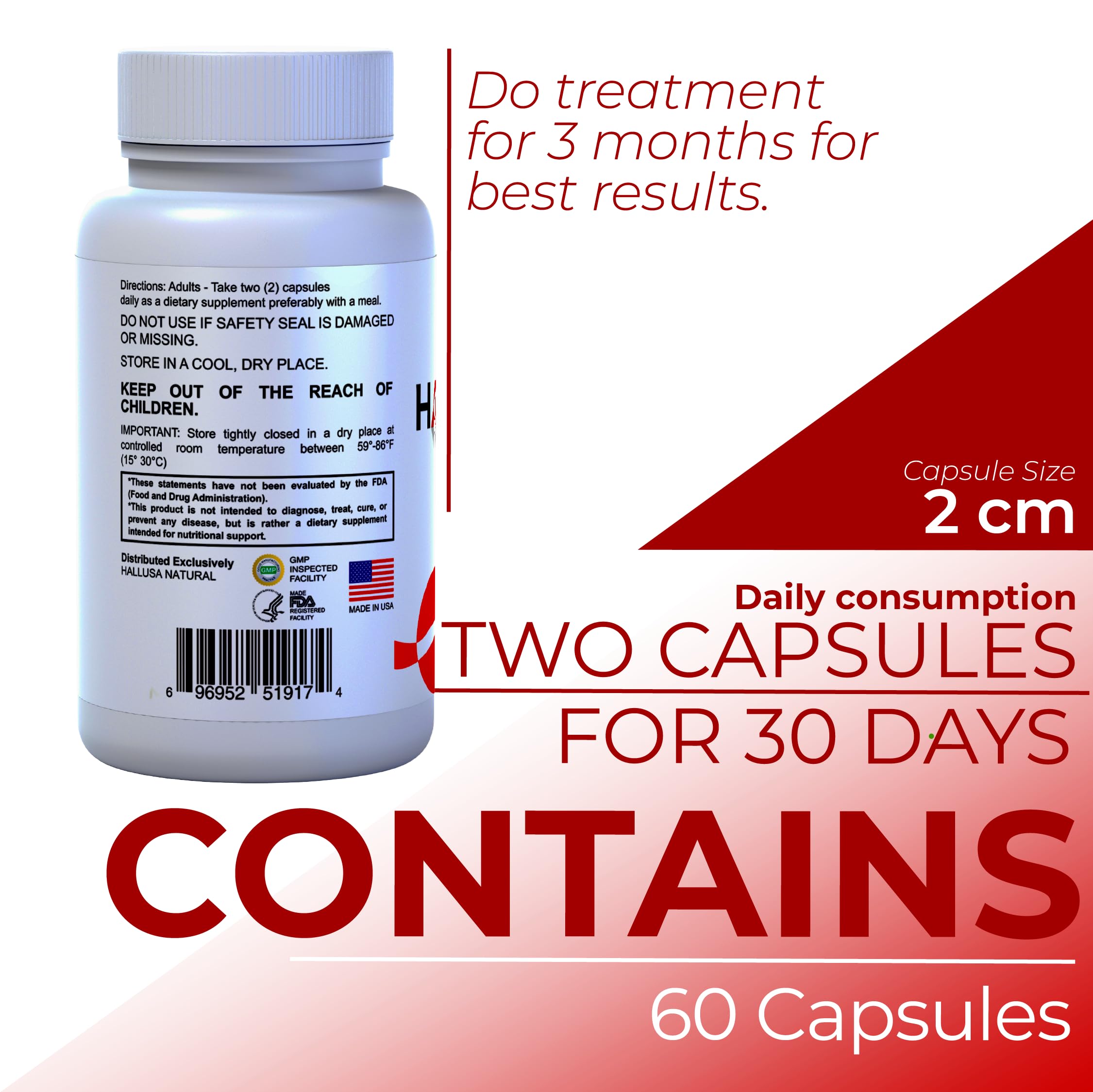 Hallusa Natural zinc vitamin D B vitamins capsules for overall wellness