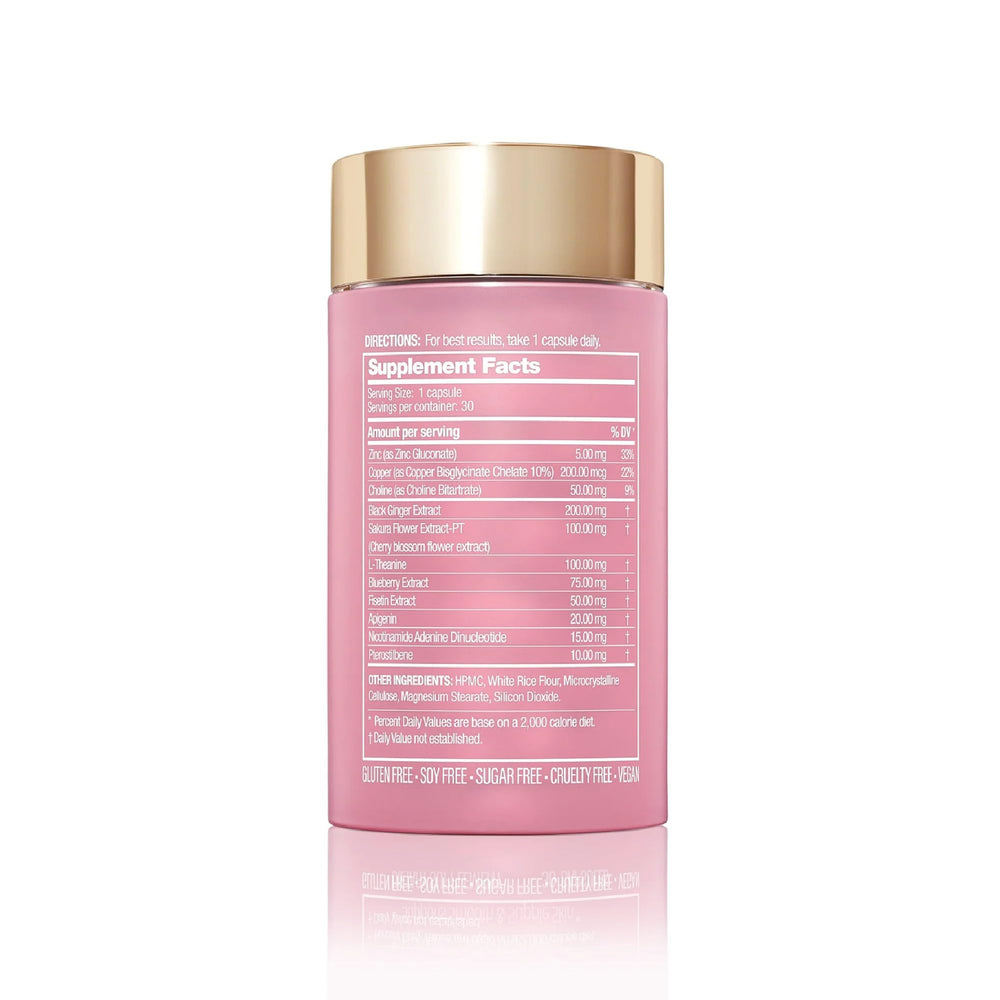 Halo Beauty 30-day supply packaging illustrating convenient daily wellness routine.