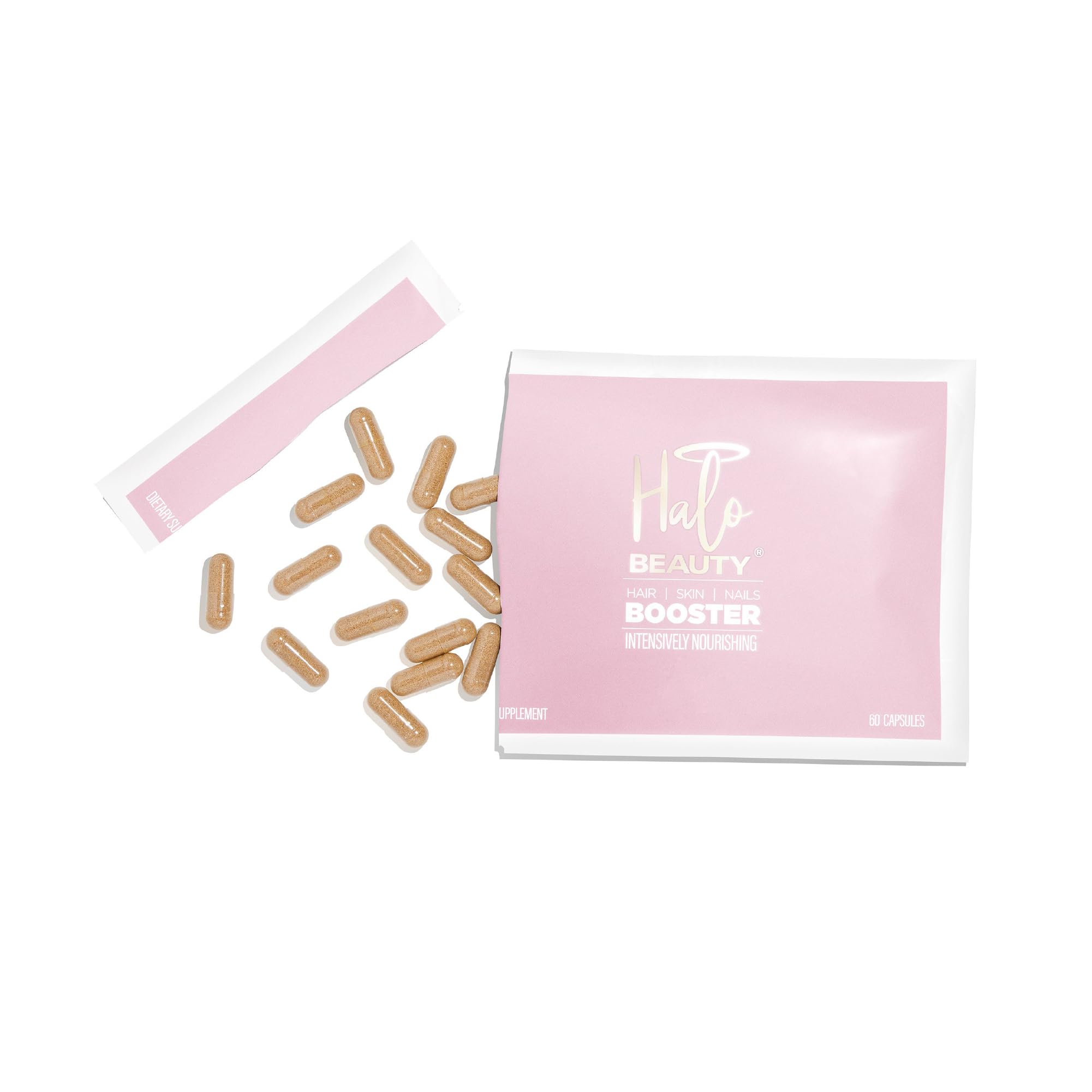 Halo Beauty refill pack bottle front, easy daily use for a streamlined routine