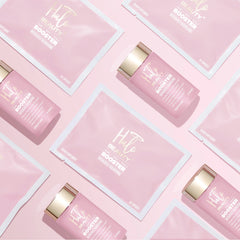 Halo Beauty vegan capsules in glass bottle for plant-based wellness