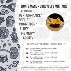Open pouch of Mind Mix showing organic ingredients and no fillers