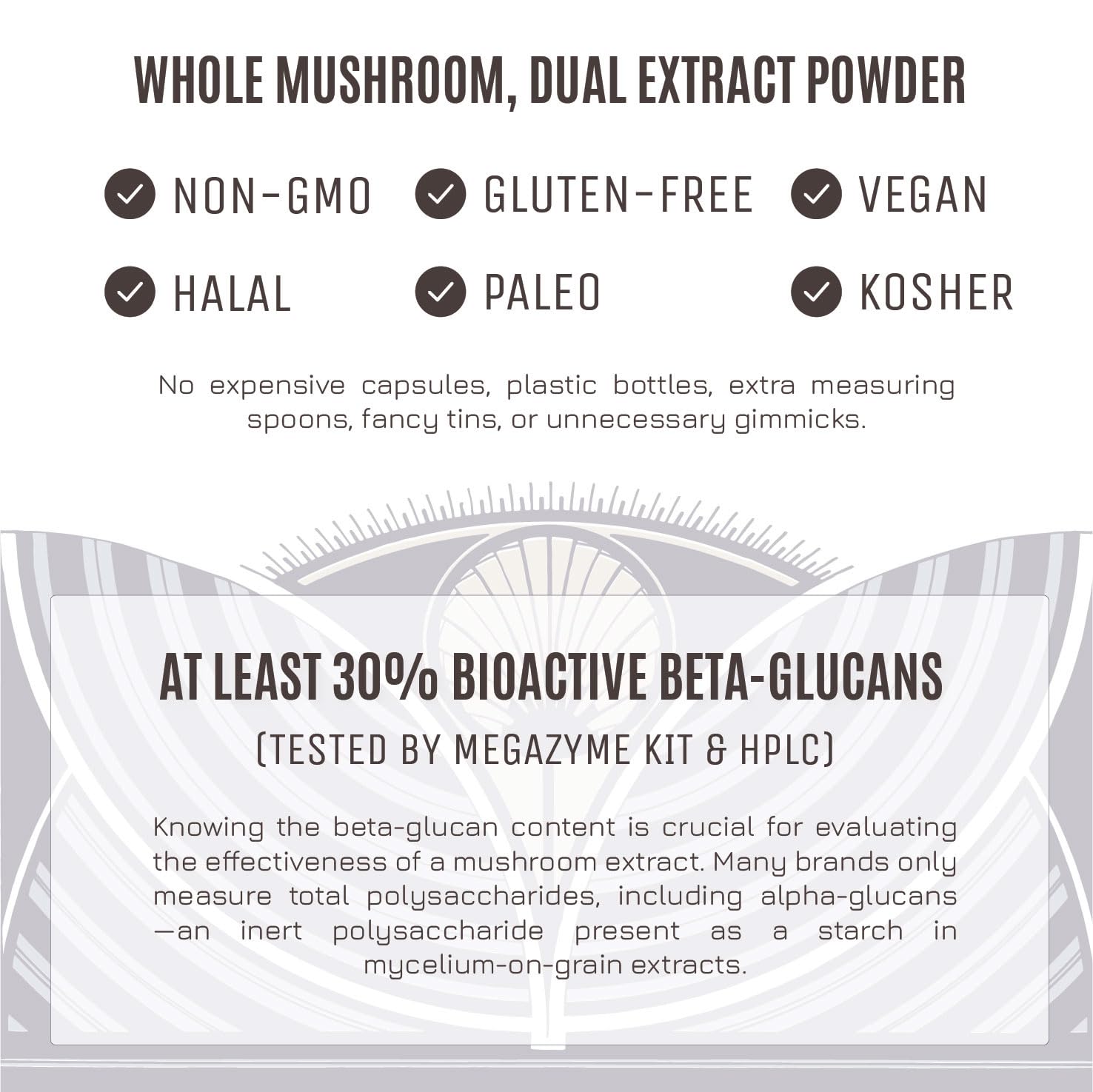 Packaging graphic with Lion’s Mane and Cordyceps imagery for organic extract