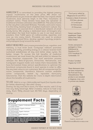 Powder scoop with Mind Mix suggesting easy daily use in beverages