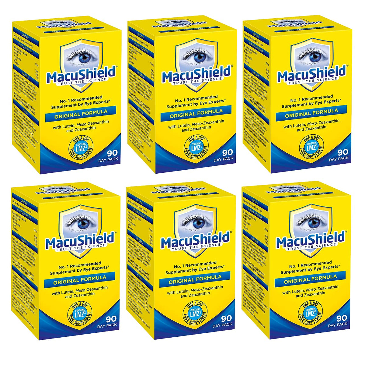 Hampton Macushield bottle closeup highlighting 90 capsules for daily use
