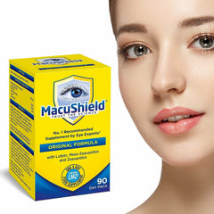 Macushield bottle label detail showcases quality packaging