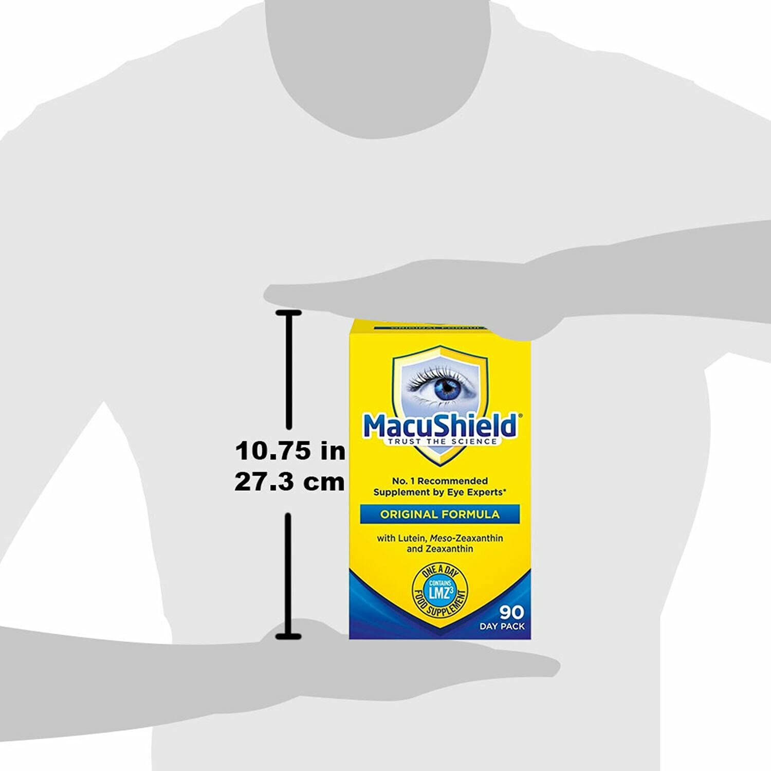 Macushield display on a shelf for home wellness