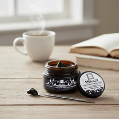 Hampton Shilajit Resin glass filtration process highlights purity and potency.