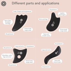 Hana Emi LUONKOS gua sha chin tool flat black for jawline sculpting