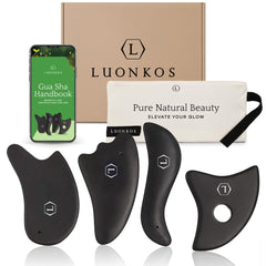 Hana Emi LUONKOS gua sha face tool, large black, smooth edges for precise contouring