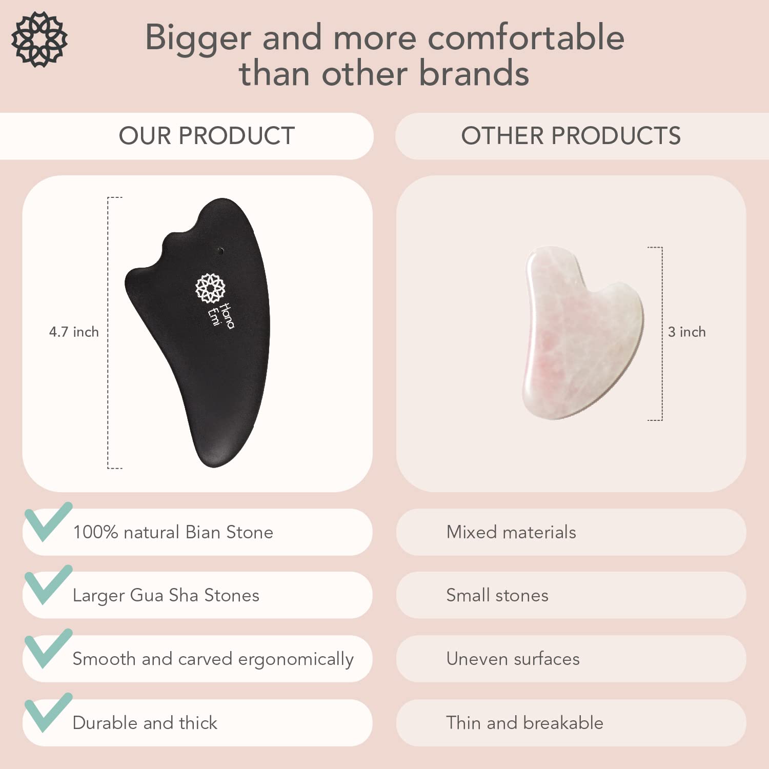 Hana Emi LUONKOS gua sha skin-toning tool therapy black for texture smoothing