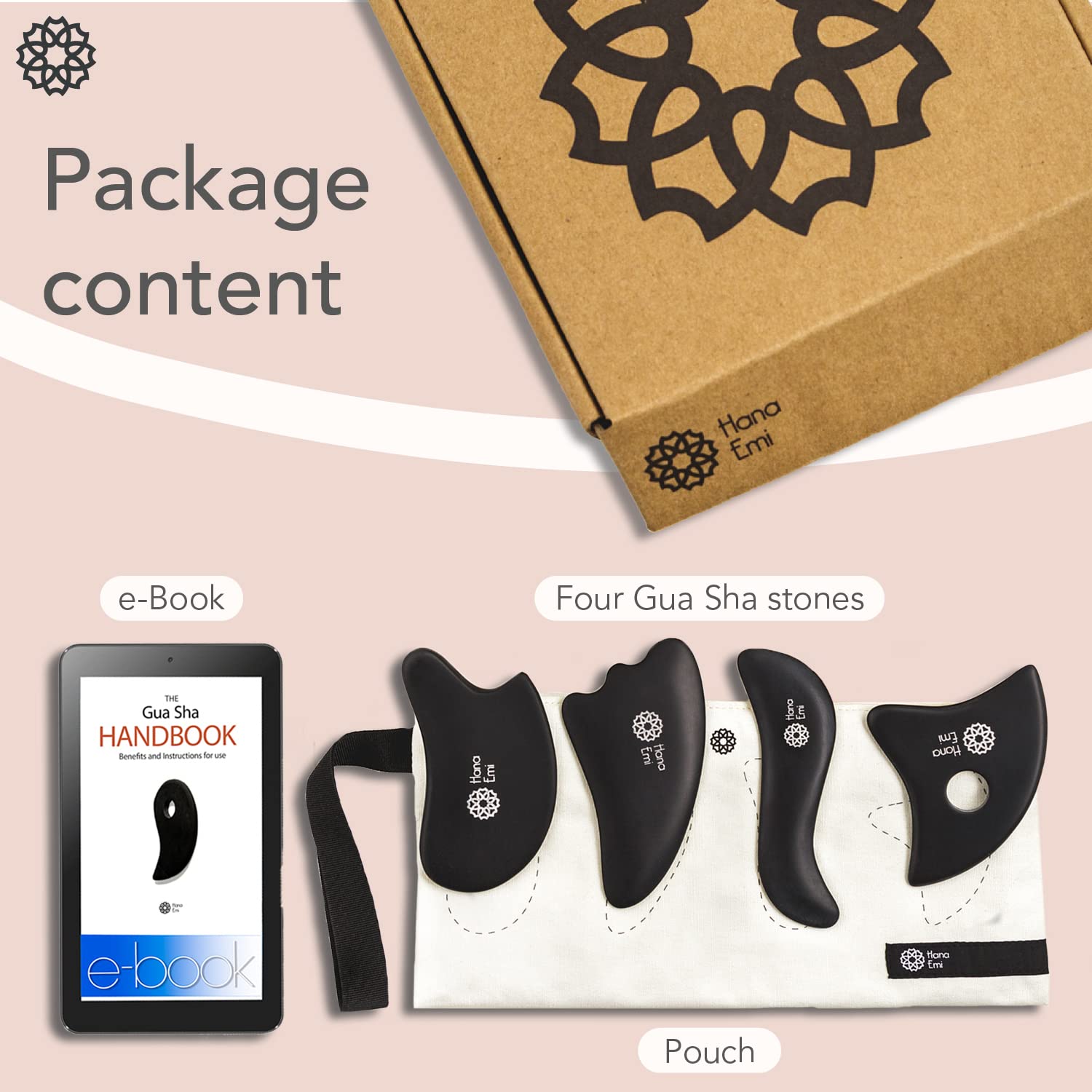 Hana Emi LUONKOS gua sha spa-like massage tool in black for at-home rituals