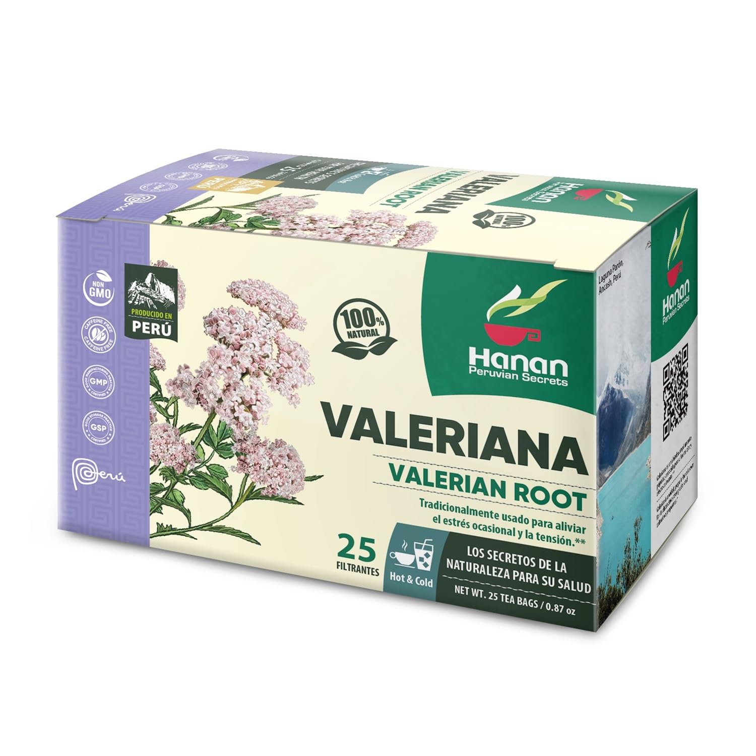 Hanan Valeriana tea box ready for a relaxing evening ritual
