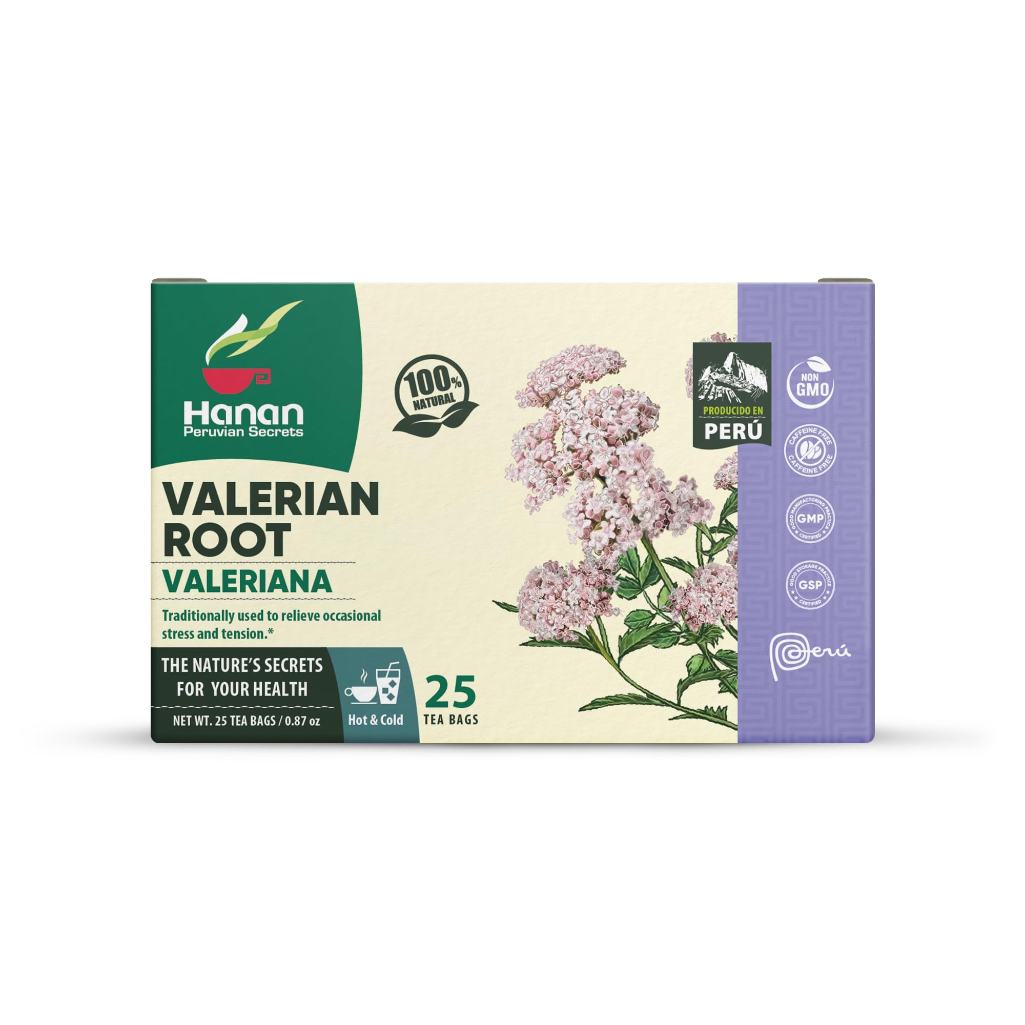 Hanan Valeriana tea steeping in a mug for calm and comfort