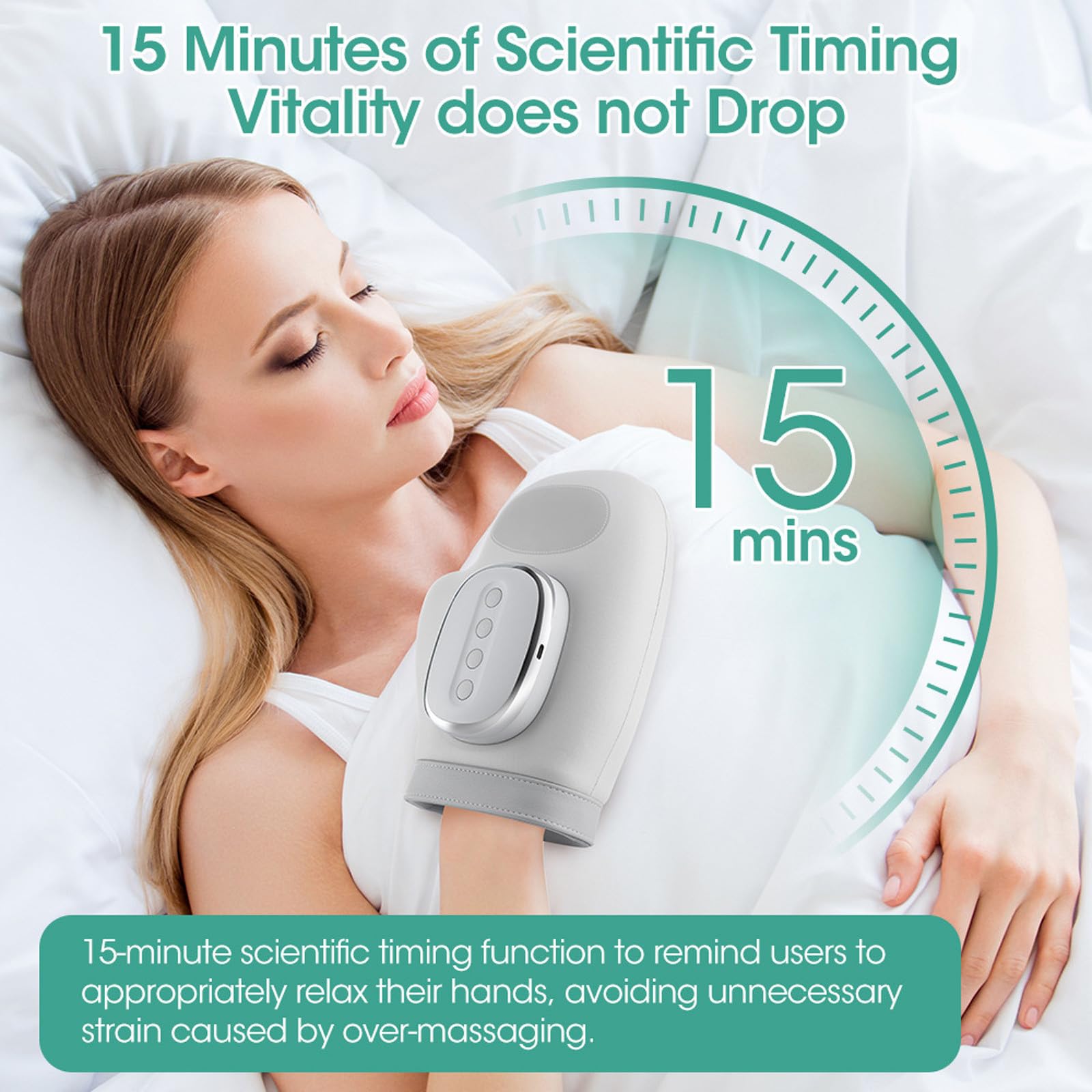 Cordless, portable Hand Massager for use at home or office.