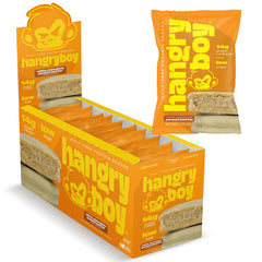 Hangryboy white chocolate peanut butter protein cookie sandwich close-up of the creamy center