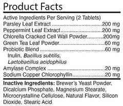 Hank and Harley Fresh Breath TABS with green ingredients like chlorophyll for natural deodorizing.