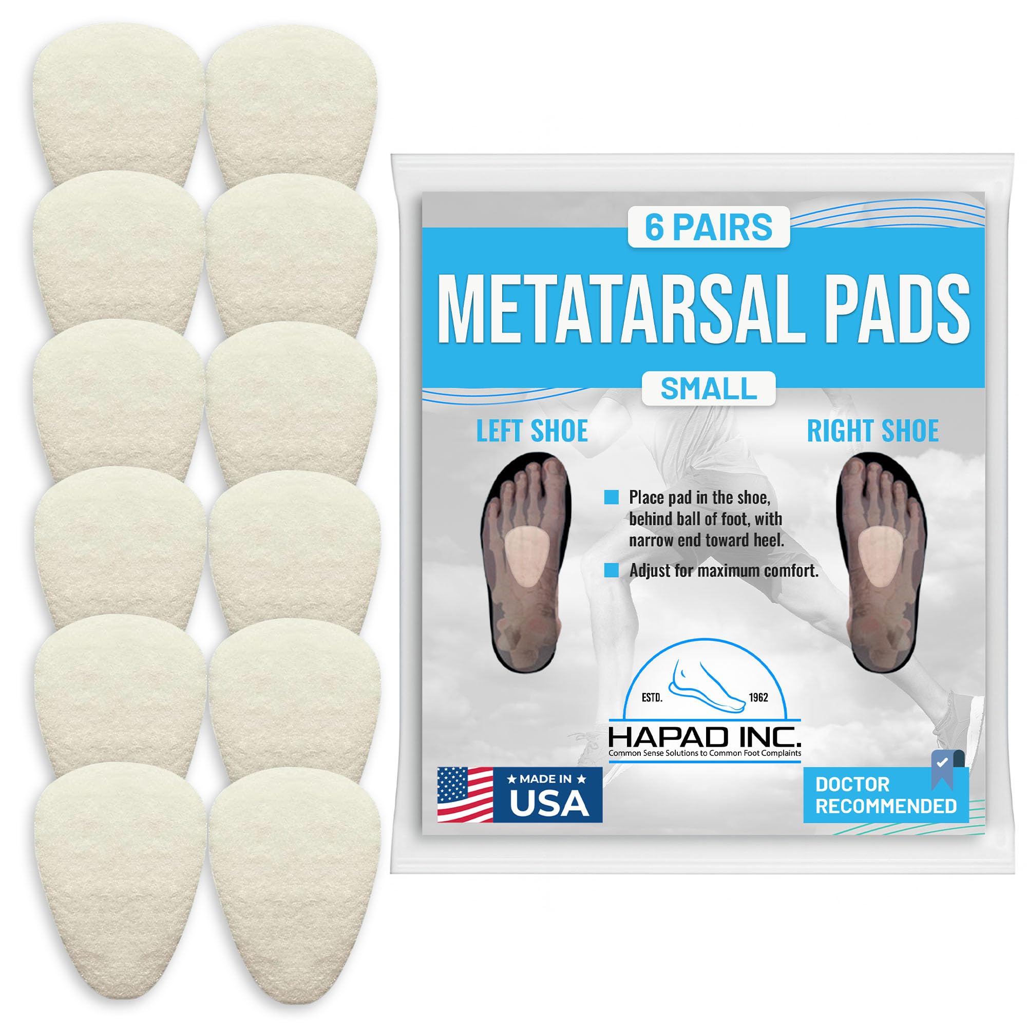 HAPAD metatarsal pad ball-of-foot cushion offers targeted comfort for daily wear.