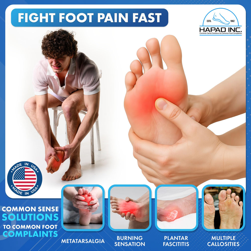 HAPAD self-adhesive metatarsal pads stay secure during long walks.