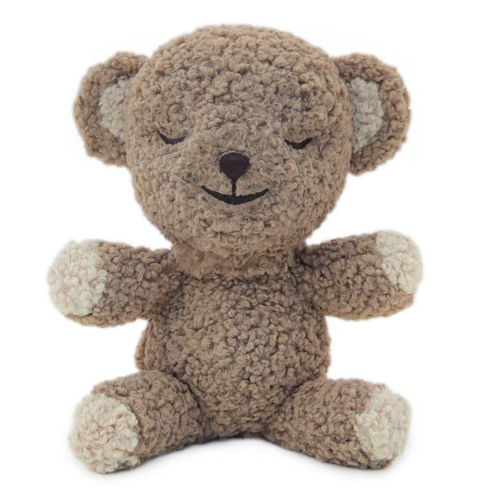 Happiest Baby SNOObear plush in cocoa woolly texture, comforting for naps.