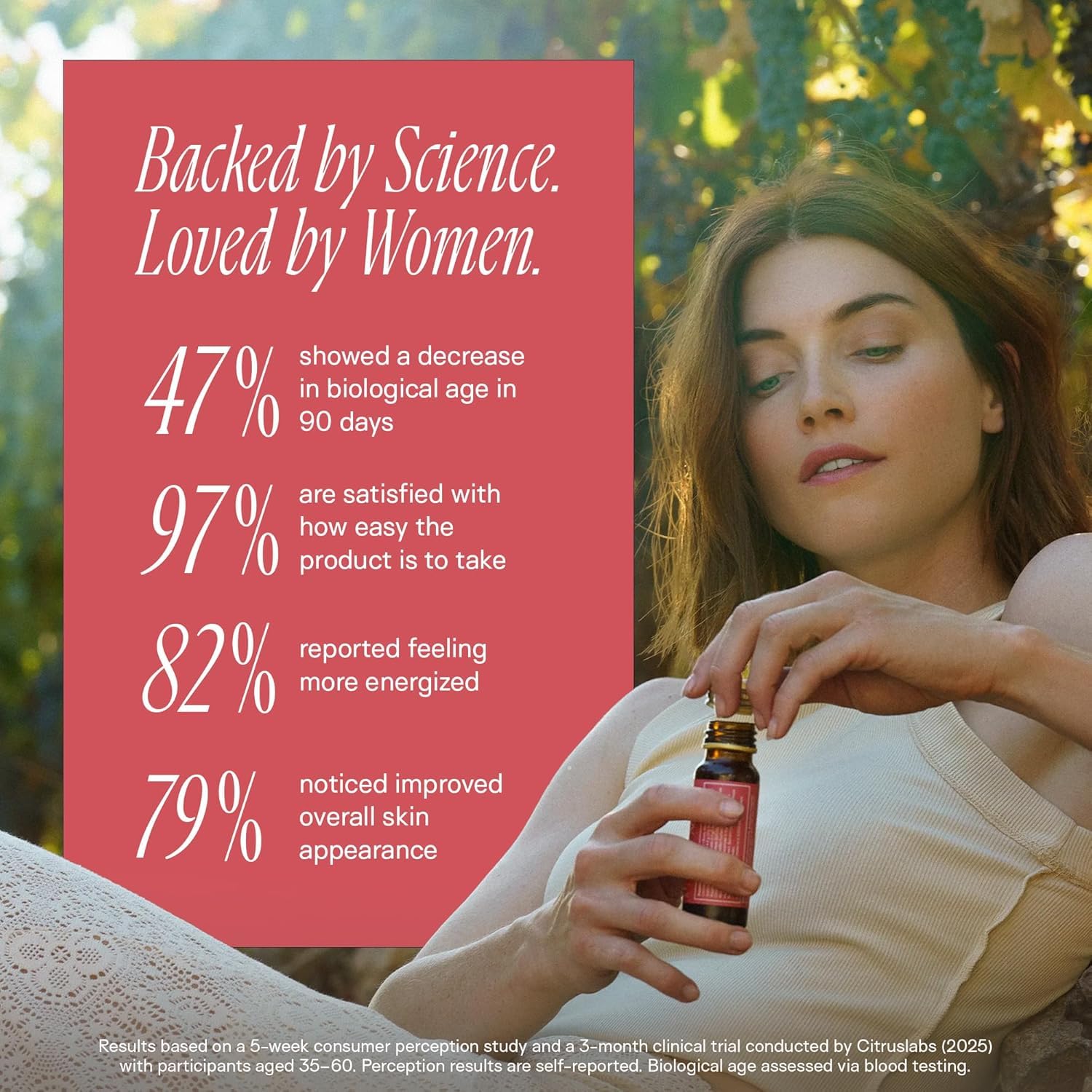 Happy Aging NAD+ Shots ready-to-drink bottle shown for on-the-go energy.