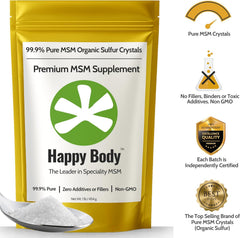 Happy Body Organic Sulfur Crystals closeup highlighting crystal purity