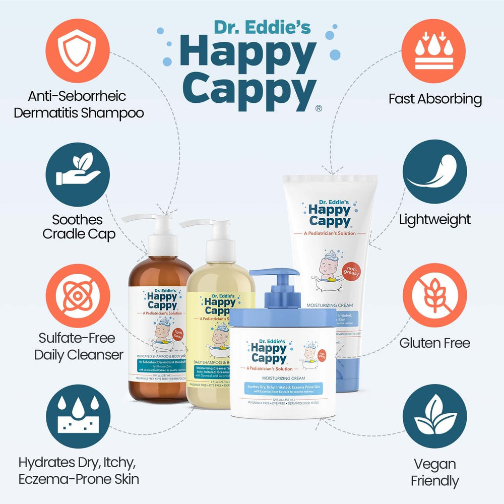 Happy Cappy daily shampoo bottle 8oz for dry, itchy skin on kids