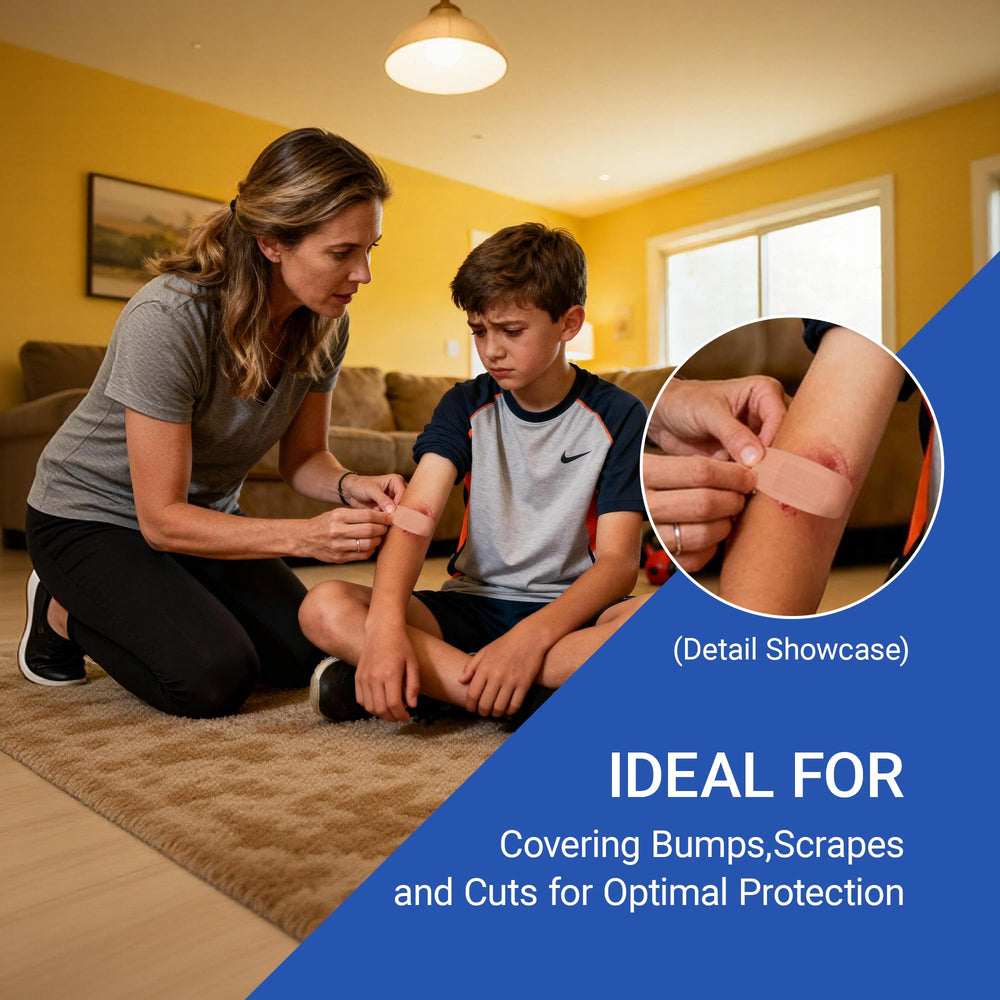 HAPPY CHEERS large adhesive bandages stay put through daily movement