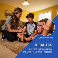 HAPPY CHEERS large adhesive bandages stay put through daily movement