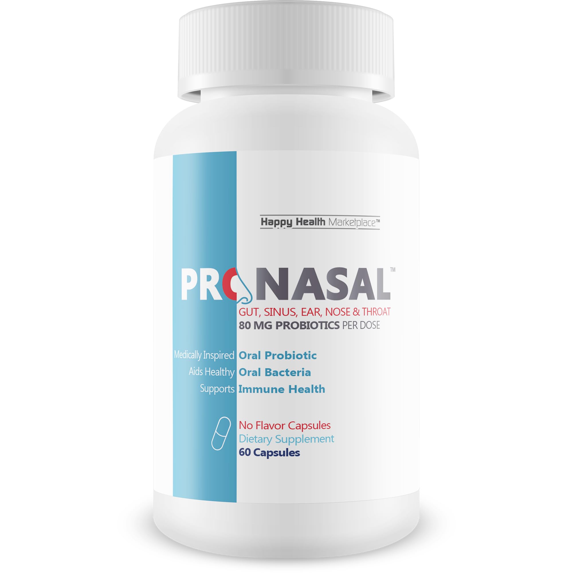 Happy Health Marketplace Pro Nasal bottle front for daily sinus support and oral health benefits.