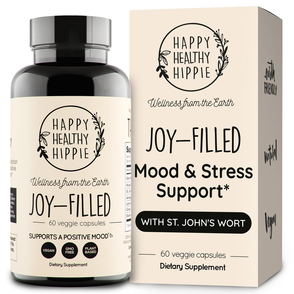 Happy Healthy Hippie Joy-Filled mood bottle for calm focus and daily balance.