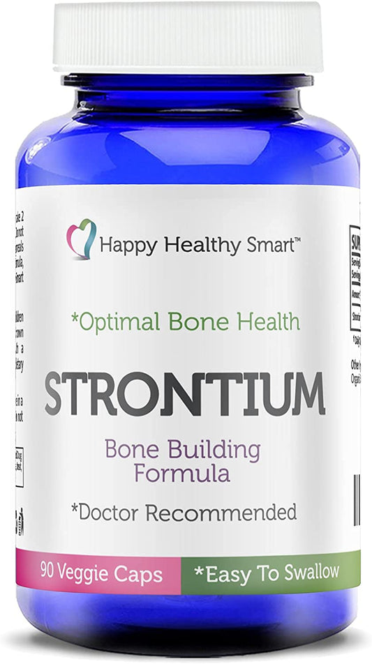 Happy Healthy Smart strontium capsule closeup for bone health