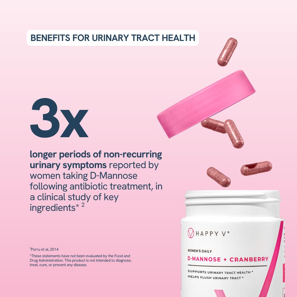 Happy V lab-tested purity indicates high-quality urinary health supplement.