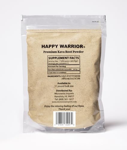 Happy Warrior Kava Powder yellow-golden color indicating mature roots and robust flavor