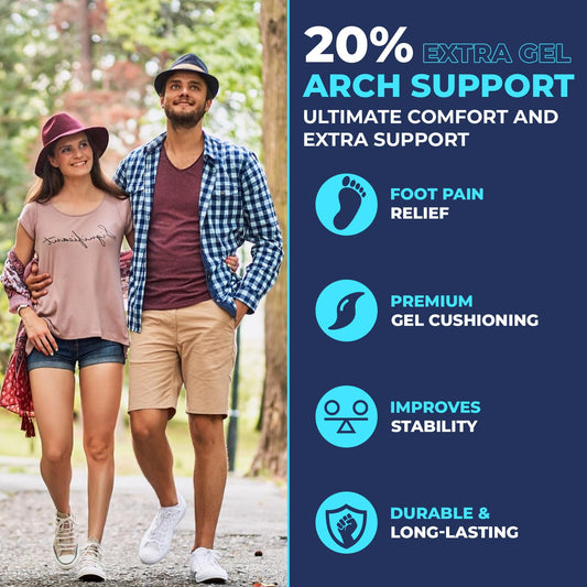 HappyFeet two layer insoles distribute pressure for a smoother stride