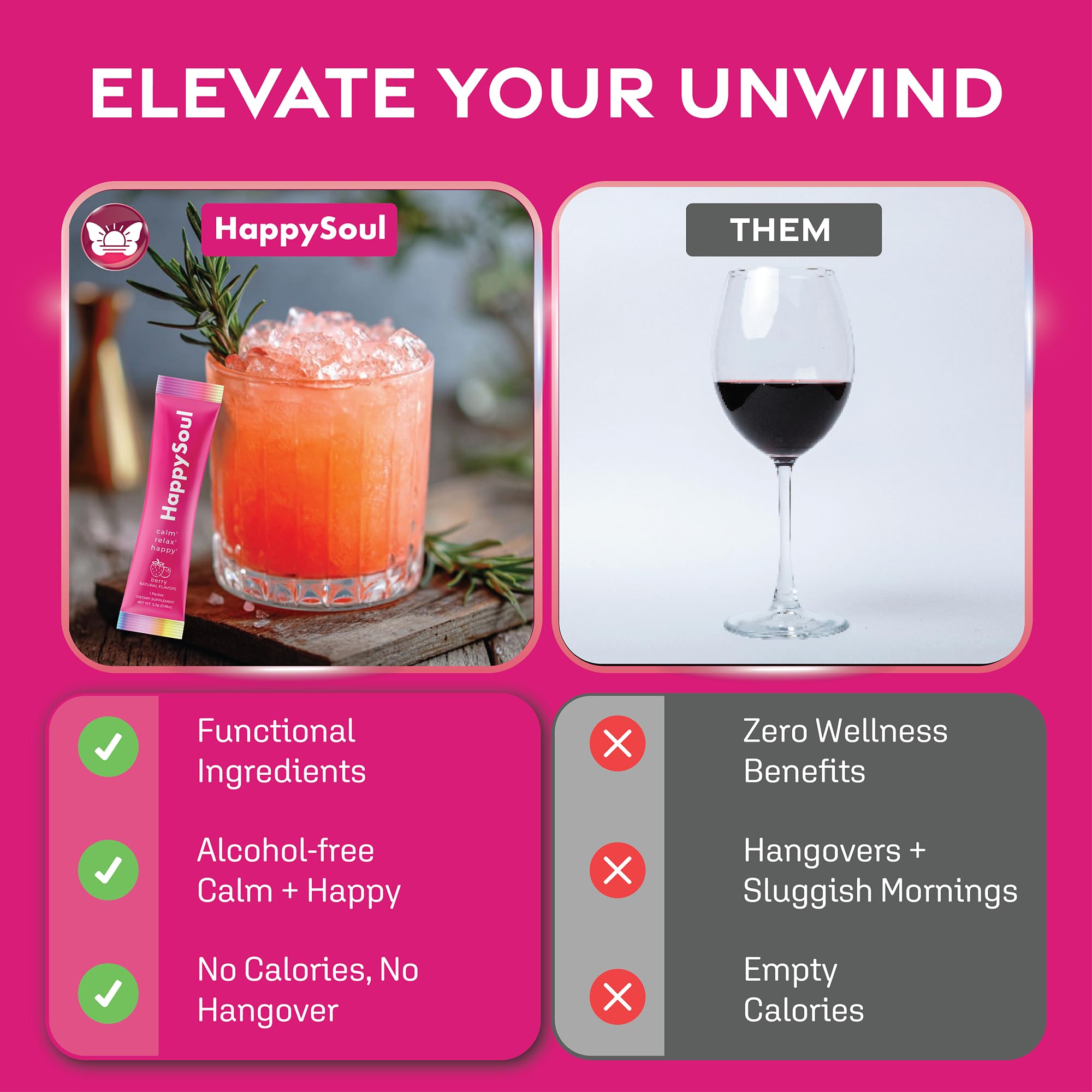 HappySoul Kava Drink Mix Berry lifestyle shot illustrating a relaxed wind down