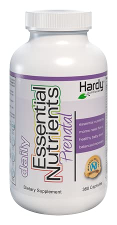 Hardy Daily Essential Nutrients Prenatal bottle with capsules for comprehensive prenatal nutrition.