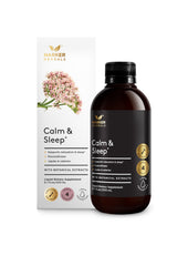 Harker Herbals Calm and Sleep Syrup bottle ready for a soothing bedtime routine.